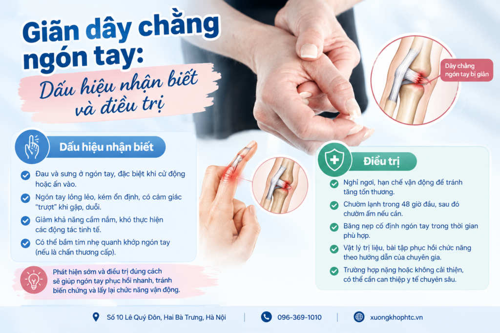 Giãn dây chằng ngón tay: Dấu hiệu nhận biết và điều trị