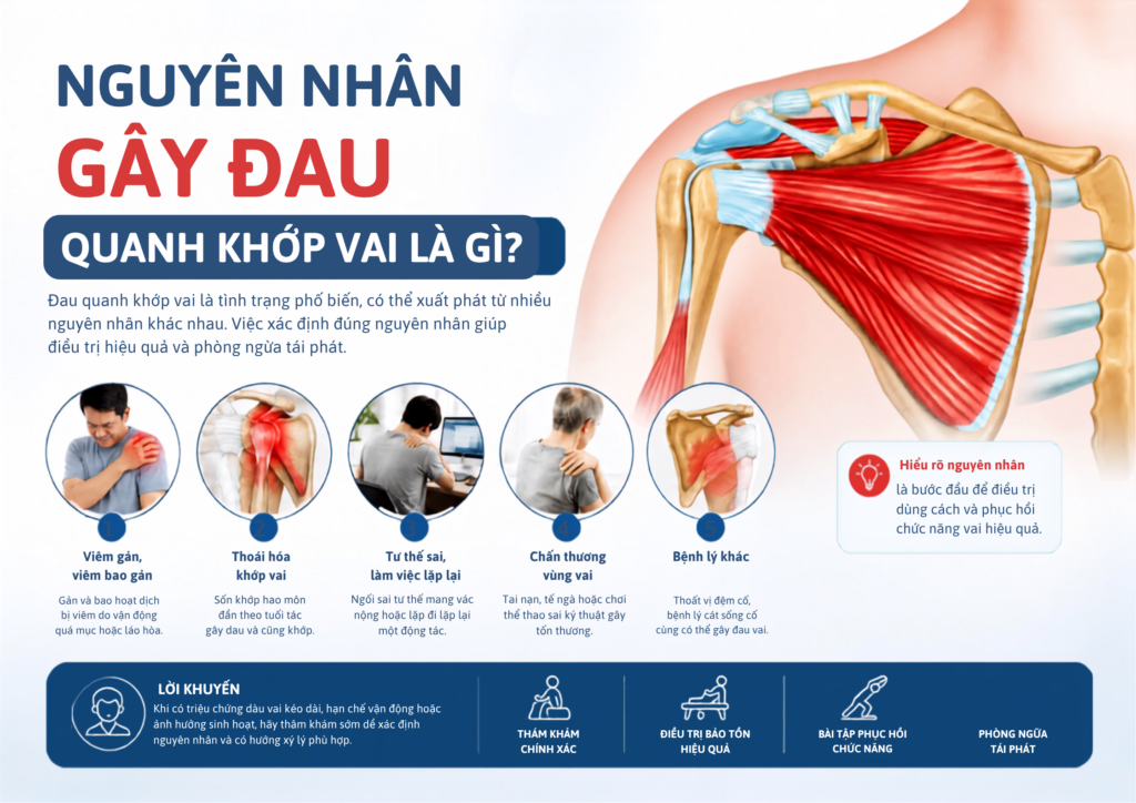 Nguyên nhân gây đau quanh khớp vai là gì?