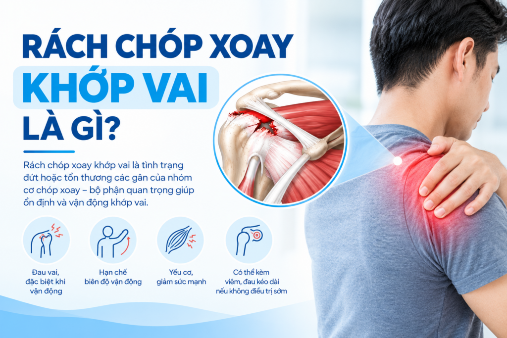 Rách chóp xoay khớp vai là gì? Nhận biết qua những dấu hiệu nào?