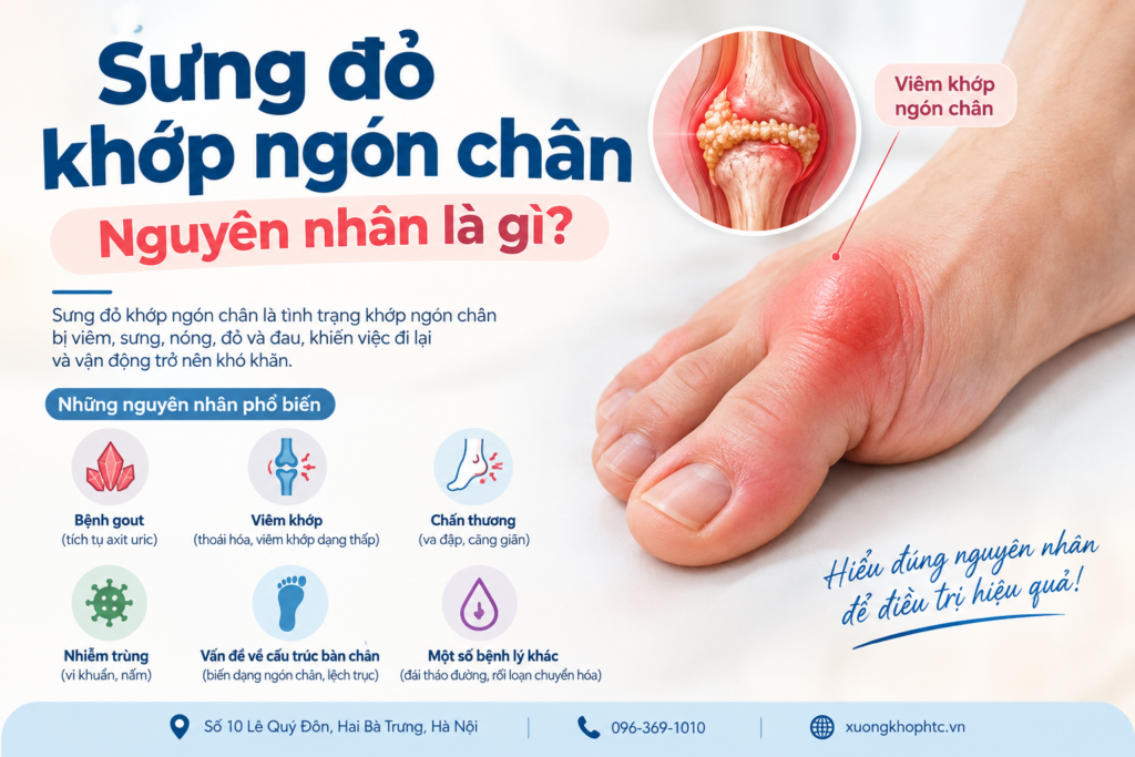 Sưng đỏ khớp ngón chân: Nguyên nhân là gì?