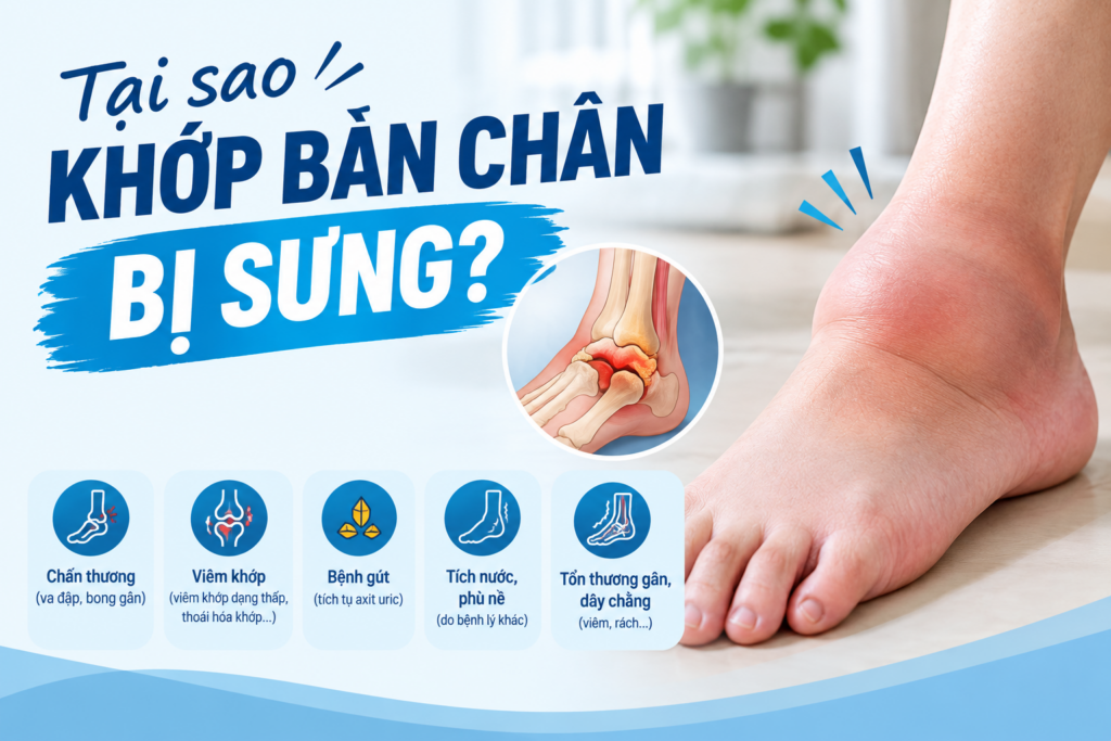 Tại sao khớp bàn chân bị sưng? Những nguyên nhân thường gặp