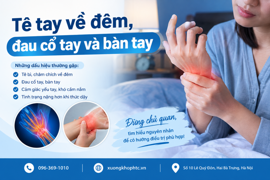 Tê tay về đêm, đau cổ tay và bàn tay: Nguyên nhân và dấu hiệu cần lưu ý