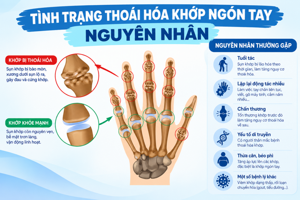 Tình trạng thoái hóa khớp ngón tay – Nguyên nhân?