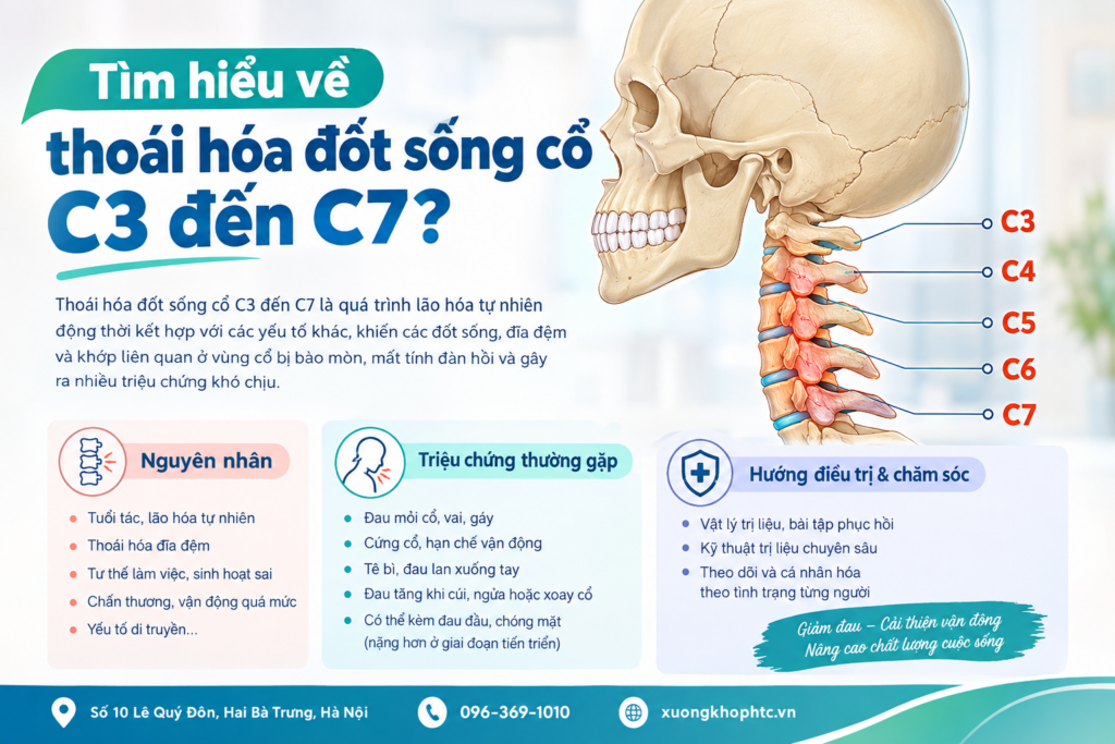 Tìm hiểu về thoái hóa đốt sống cổ C3 đến C7