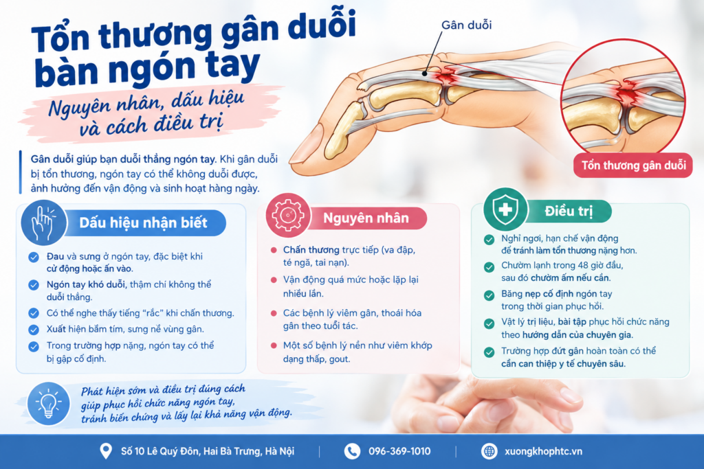 Tổn thương gân duỗi bàn ngón tay: Nguyên nhân, dấu hiệu và cách điều trị