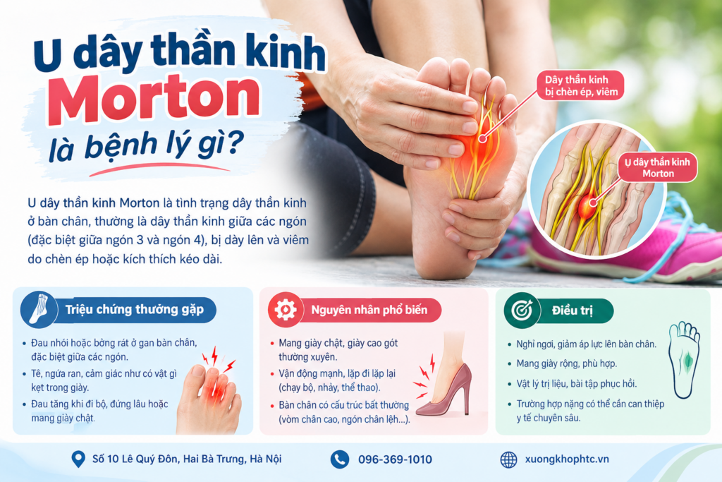 U dây thần kinh Morton là bệnh lý gì? Nguyên nhân, triệu chứng và cách điều trị