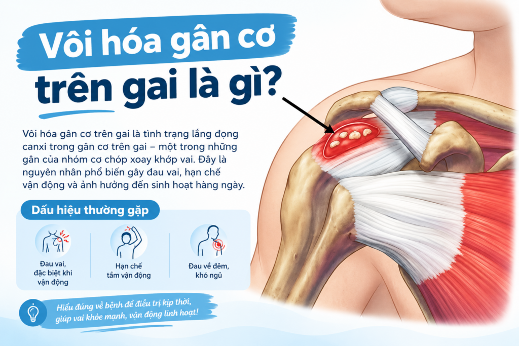 Vôi hóa gân cơ trên gai là gì? Nguyên nhân, dấu hiệu và mức độ nguy hiểm
