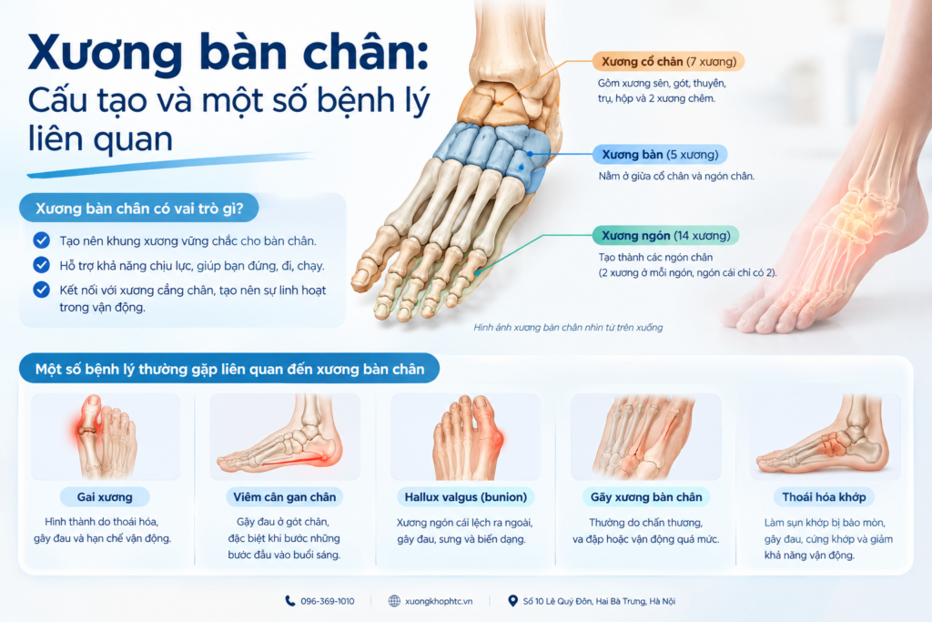 Xương bàn chân: Cấu tạo và một số bệnh lý liên quan