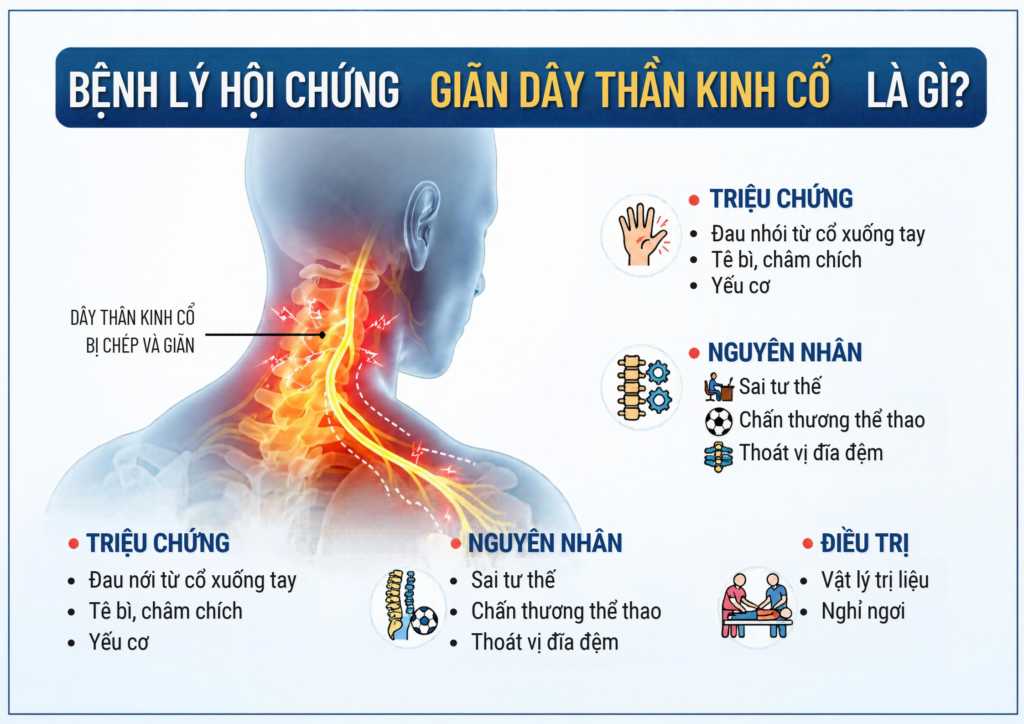 Bệnh lý hội chứng giãn dây thần kinh cổ là gì? Nguyên nhân, triệu chứng và cách điều trị