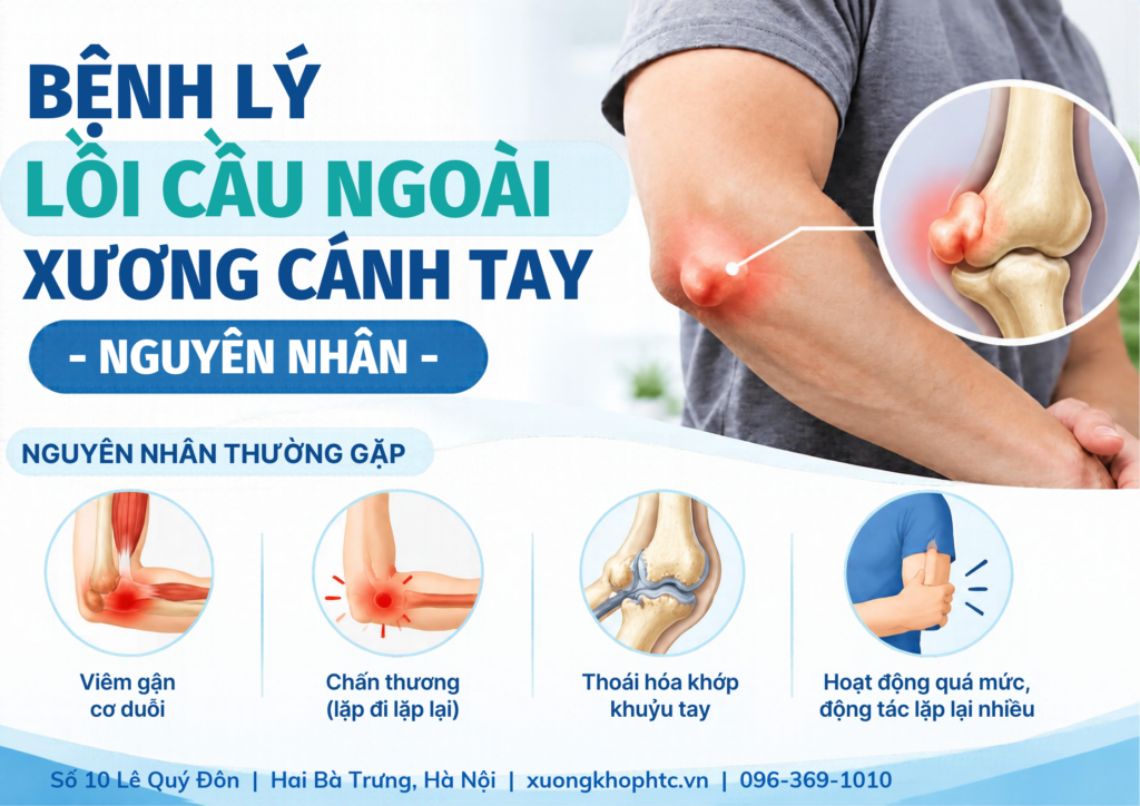 BỆNH LÝ LỒI CẦU NGOÀI XƯƠNG CÁNH TAY – NGUYÊN NHÂN