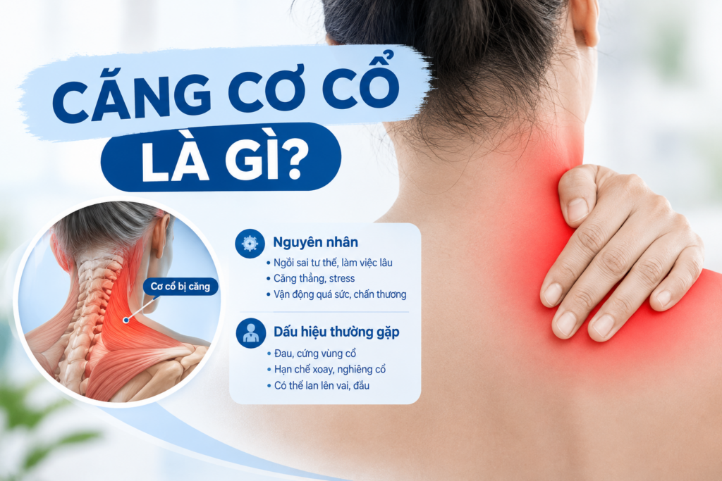 Căng cơ cổ là gì? Nguyên nhân, triệu chứng và cách phục hồi
