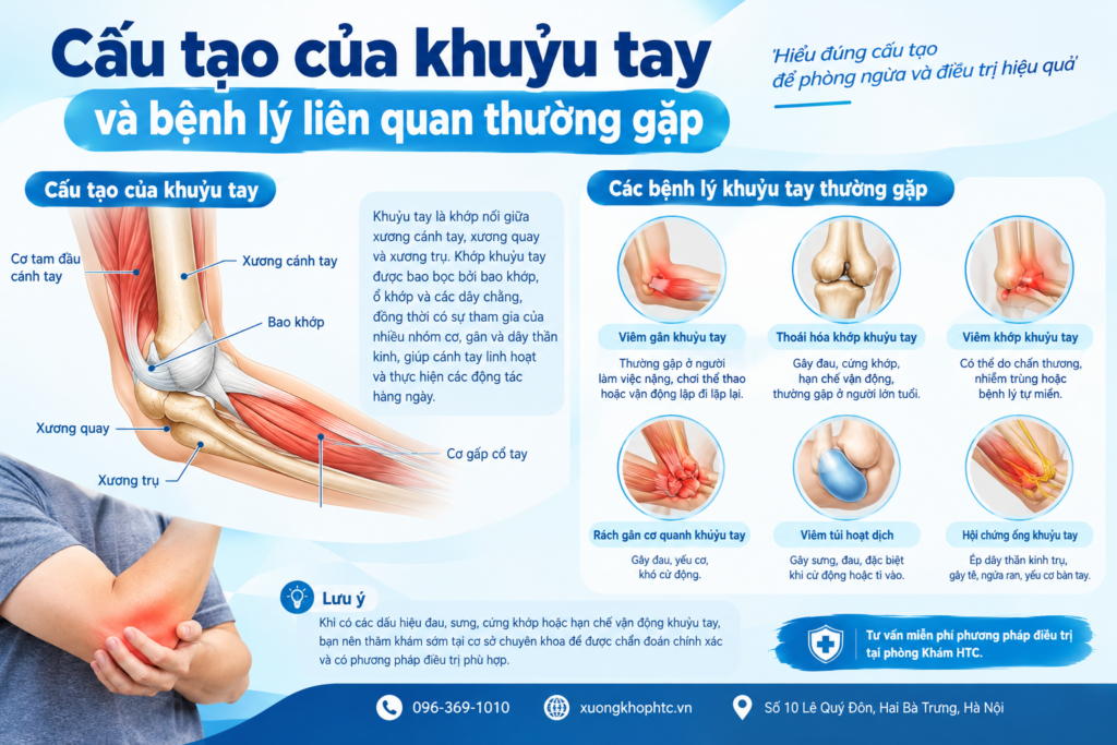 Cấu tạo của khuỷu tay và bệnh lý liên quan thường gặp