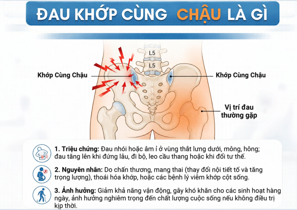 Đau khớp cùng chậu là gì? Nguyên nhân, triệu chứng và điều trị