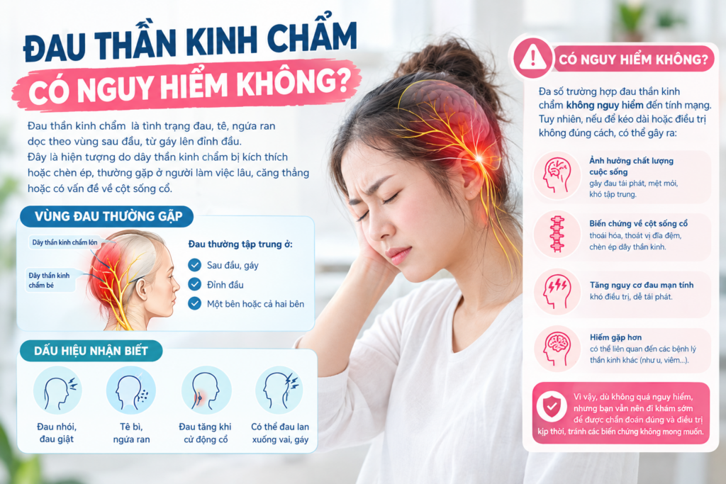 Đau thần kinh chẩm có nguy hiểm không? Dấu hiệu và cách xử trí