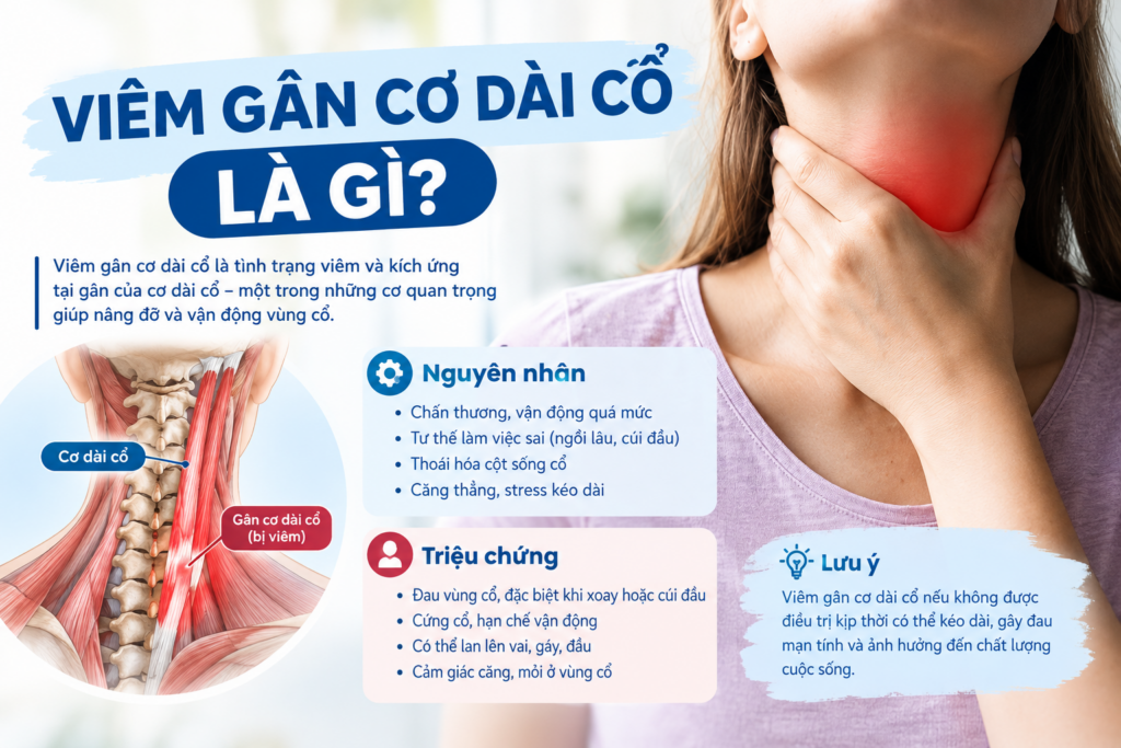 Viêm gân cơ dài cổ là gì? Nguyên nhân, dấu hiệu và hướng phục hồi