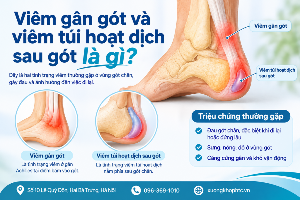 VIÊM GÂN GÓT VÀ VIÊM TÚI HOẠT DỊCH SAU GÓT LÀ GÌ?