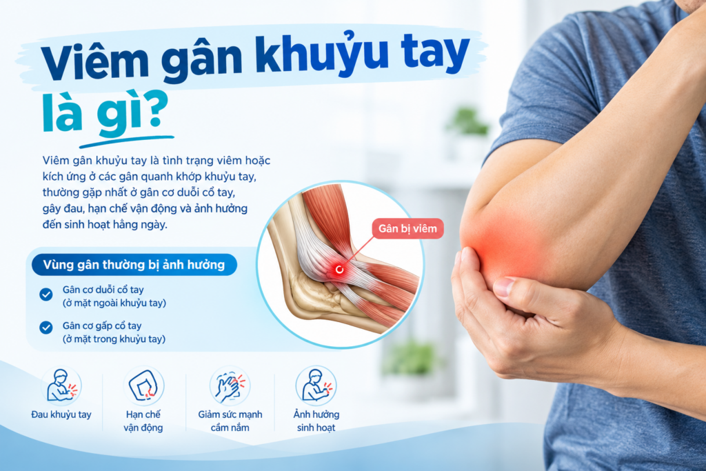 Viêm gân khuỷu tay là gì? Nguyên nhân, triệu chứng và cách nhận biết