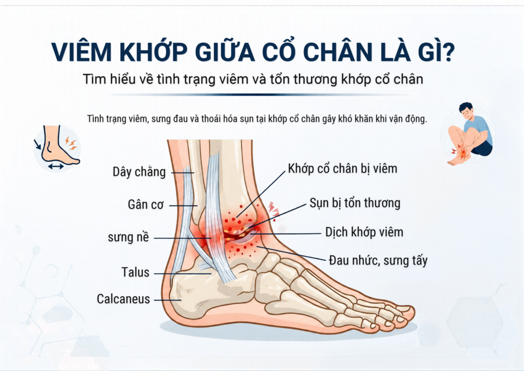 Viêm khớp giữa cổ chân là gì? Nguyên nhân và dấu hiệu nhận biết