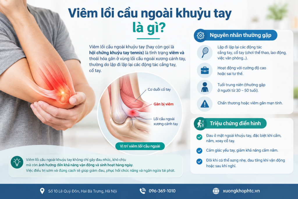 Viêm lồi cầu ngoài khuỷu tay là gì? Nguyên nhân và triệu chứng